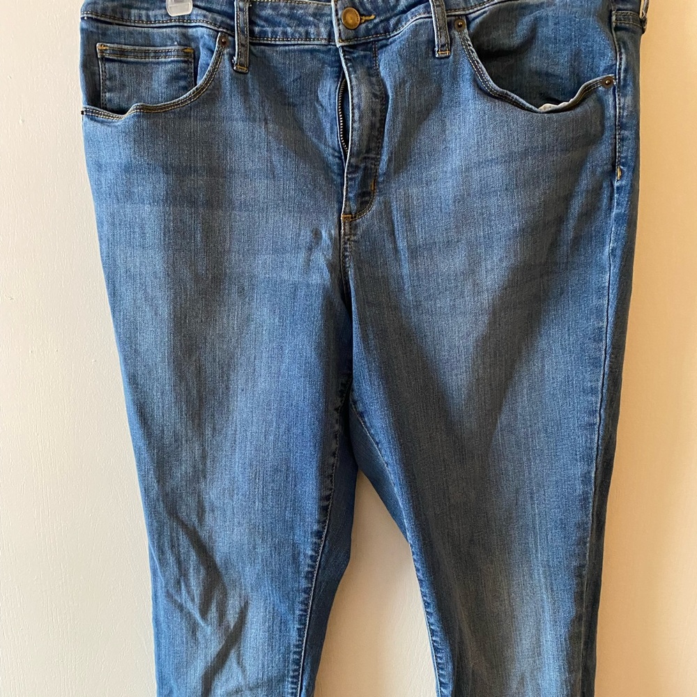 Light Wash Skinny Jeans- Raw Hem